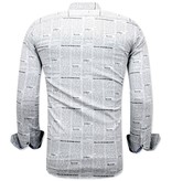TONY BACKER Luxe Satijn Blouse Heren met Print - 3077NW - Beige