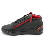 Cash Money Heren Sneaker - Cesar Black Red- CMS98 - Zwart