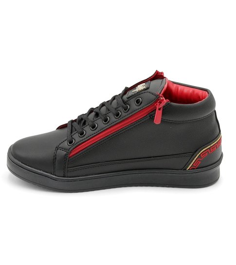 Cash Money Heren Sneaker - Cesar Black Red- CMS98 - Zwart