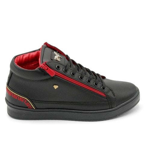Cash Money Heren Sneaker - Cesar Black Red- CMS98 - Zwart