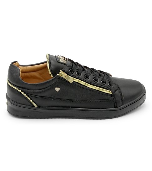 Cash Money Heren Sneakers - Zippers Black - CMS97 - Zwart