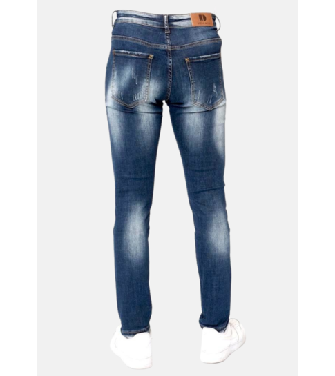 TRUE RISE Ripped Jeans Stretch Heren Slim fit - D-3134 - Blauw