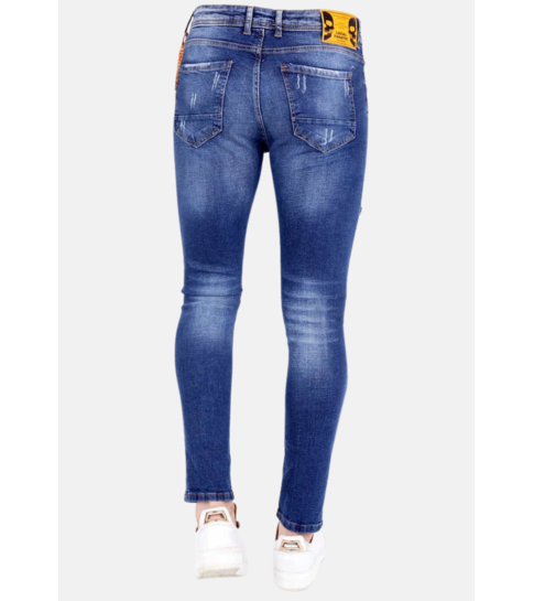 Local Fanatic Exclusive Jeans Heren Verfspatten - 1002 - Blauw