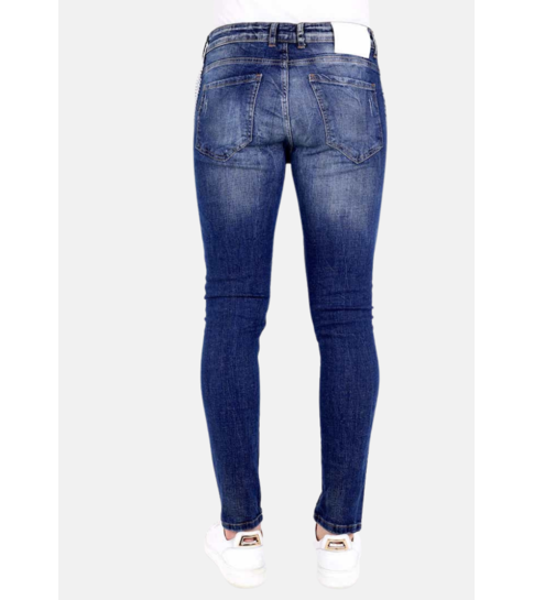 Local Fanatic Exclusieve Jeans met Verfspatten Heren - 1010 - Blauw