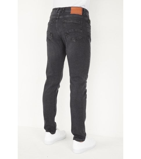 TRUE RISE Mannen Spijkerbroek Stretch Regular Fit Jeans - DP18- Grijs