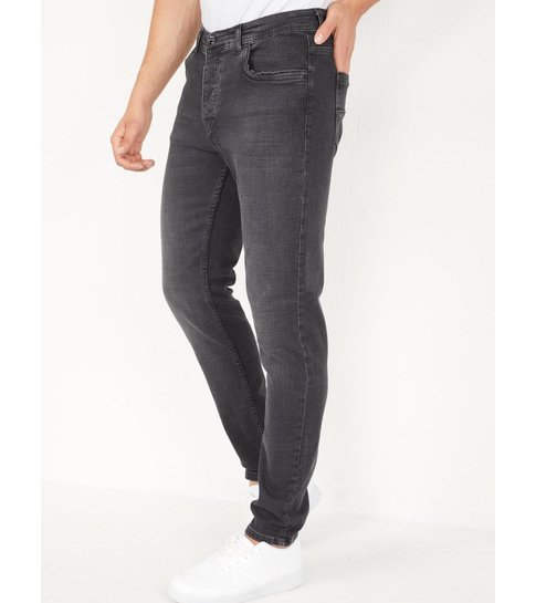 TRUE RISE Mannen Spijkerbroek Stretch Regular Fit Jeans - DP18- Grijs