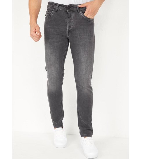 TRUE RISE Stretch Heren Spijkerbroek Regular Fit Jeans - DP19- Grijs