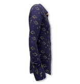 TONY BACKER Gebloemd Overhemd Heren- Slim Fit - 3086 - Navy