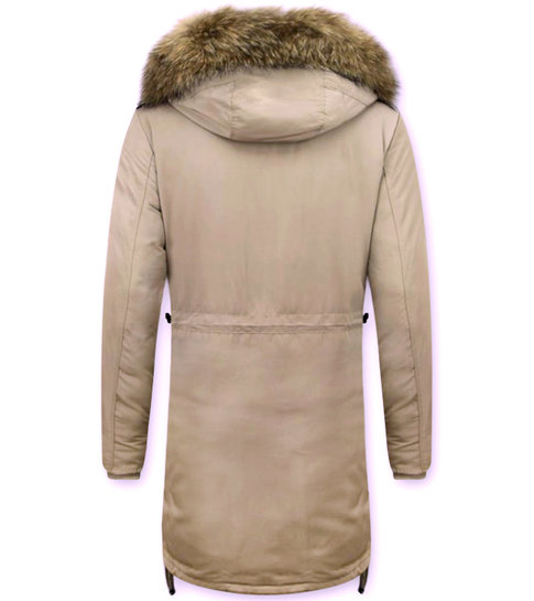 afbreken krijgen Verhoogd Lange Parka Jas Dames Met Bontkraag Beige | SALE | - Style Italy