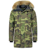 Y chromosome Lange Parka Jas Heren  – Met Bontkraag – Camouflage