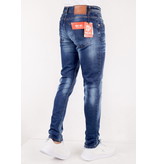 TRUE RISE Blauwe Slim Fit Jeans met Scheuren Heren - SLM-39 - Blauw