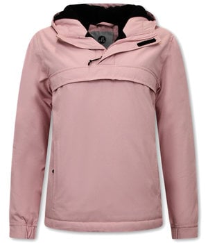 MATOGLA Dames Anorak Jas Voor Over het Hoofd – Roze