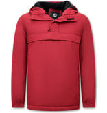 Beluomo Heren Winterjas Anorak Voor Over het Hoofd – Rood