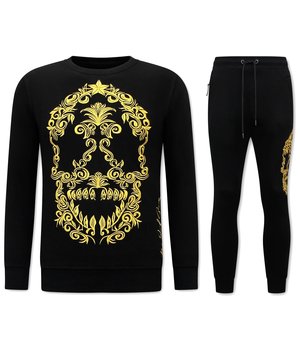 LF Amsterdam Exclusieve Joggingpak Heren - Skull Embroidery - Zwart