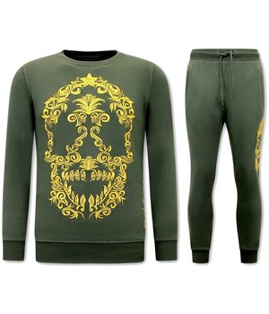 LF Amsterdam Exclusieve Joggingpak Heren - Skull Embroidery - Groen