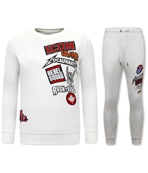 LF Amsterdam Exclusieve Joggingpak Heren - ICON Rocks - Wit