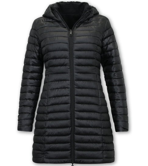 TheBrand Dames Jas Slim Fit  Dubbelzijdige Parka - Zwart