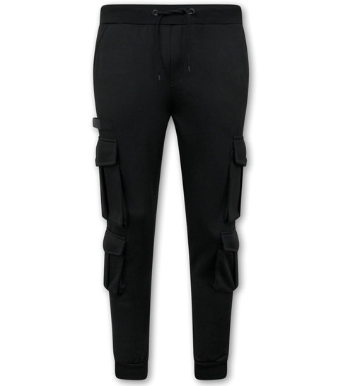 IKAO Joggingbroek Heren Sweatpants met zij Zaken - Zwart