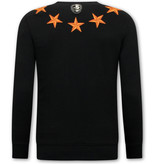 LF Amsterdam Heren Sweater - Royal Stars - Zwart / Oranje