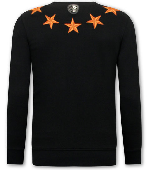 LF Amsterdam Heren Sweater - Royal Stars - Zwart / Oranje