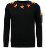 LF Amsterdam Heren Sweater - Royal Stars - Zwart / Oranje