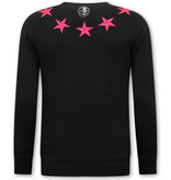 LF Amsterdam Heren Sweater - Royal Stars - Zwart / Roze