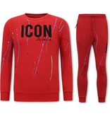 LF Amsterdam Exclusieve Mannen Joggingspak - ICON Painted - Rood