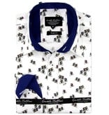 TONY BACKER Luxe Heren Overhemd met Fietsen- Slim Fit -3106 - Wit