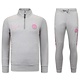 Heren Joggingspak - Half Zipper, Double Ribbon - Grijs / Roze