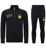 LF Amsterdam Heren Joggingspak - Half Zipper, Double Ribbon - Zwart / Geel