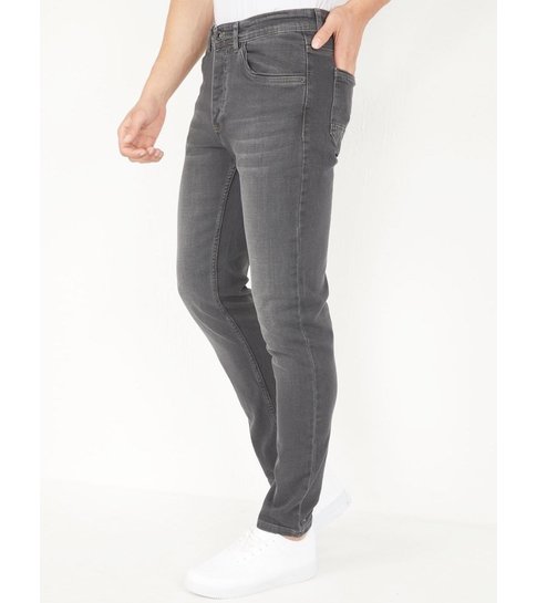 TRUE RISE Grijze Regular Fit Jeans Mannen - DP15 - Grijs