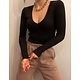 Basic strech longsleeve top - 35503 - Zwart