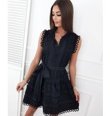 PARISIAN  Blanco Mouwloze Jurk  - 2247 - Zwart
