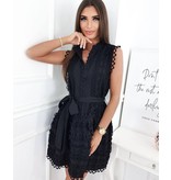 PARISIAN  Blanco Mouwloze Jurk  - 2247 - Zwart