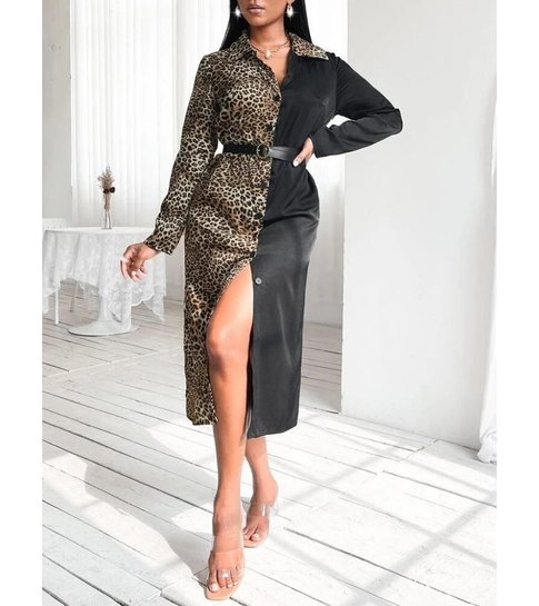 PARISIAN Royal Luxe Tiger Print Jurk - 2275 - Zwart