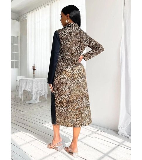 PARISIAN Royal Luxe Tiger Print Jurk - 2275 - Zwart