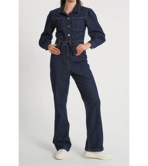 Robin-Collection Dames Denim  Jumpsuit - D85184 - Blauw