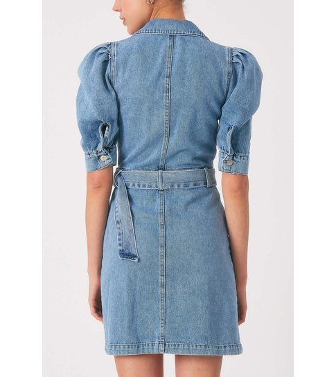 Robin-Collection Denim Dames Spijker Jurk - D86179 - Blauw