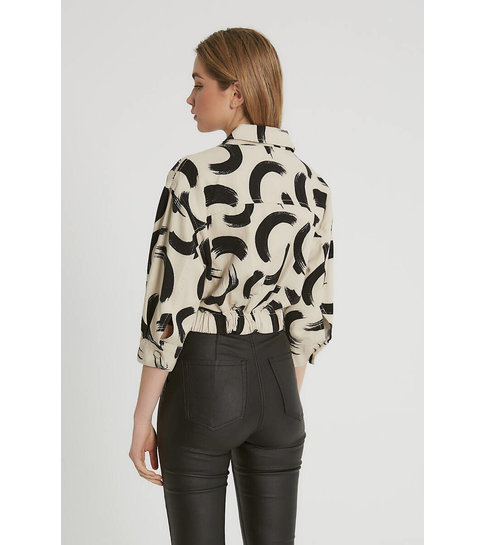 Robin-Collection Dames Korte Print Jas - D89778 - Beige