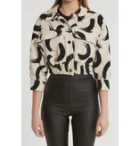 Robin-Collection Dames Korte Print Jas - D89778 - Beige