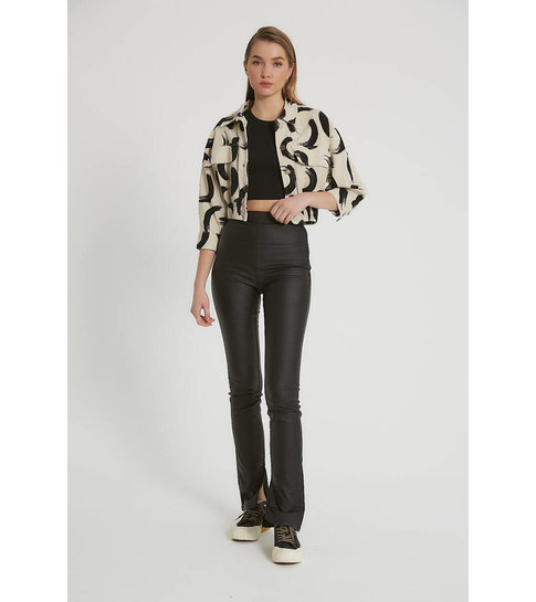 Robin-Collection Dames Korte Print Jas - D89778 - Beige