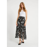 Robin-Collection Dames Bloemen Print Lange Rok - M34833 - Zwart