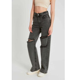 Robin-Collection Basic  Dames Jeans High Waist - D83611 - Zwart/Grijs