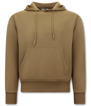 TONY BACKER Basic Oversize Fit Hoodie - Bruin