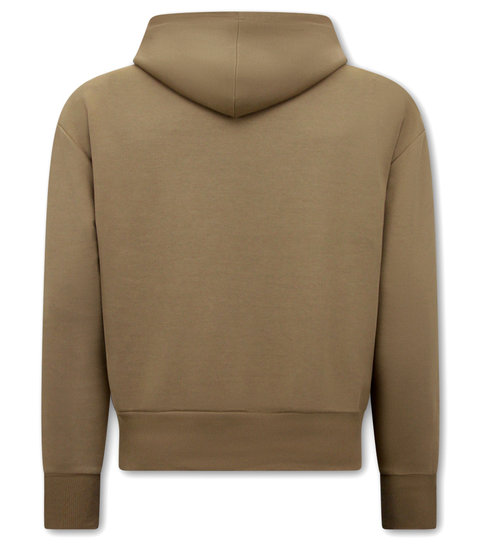 TONY BACKER Basic Oversize Fit Hoodie - Bruin