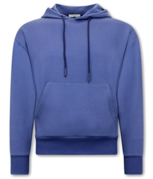 TONY BACKER Basic Oversize Fit Hoodie - Navy