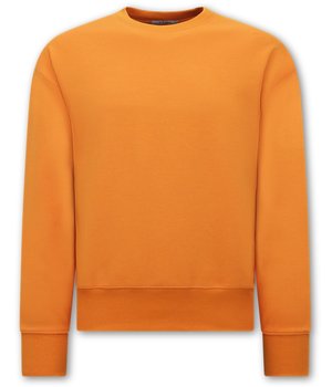 TONY BACKER Basic Oversize Fit Sweatshirt- Orange
