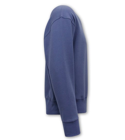 TONY BACKER Basic Oversize Fit Sweatshirt- Blauw