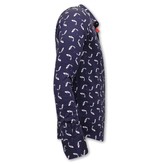 TONY BACKER Luxe Heren Overhemd met Goudvis Print - Slim Fit -3101 - Navy