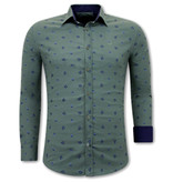 TONY BACKER Katoenen Overhemd Heren - Slim Fit - 3099 - Groen